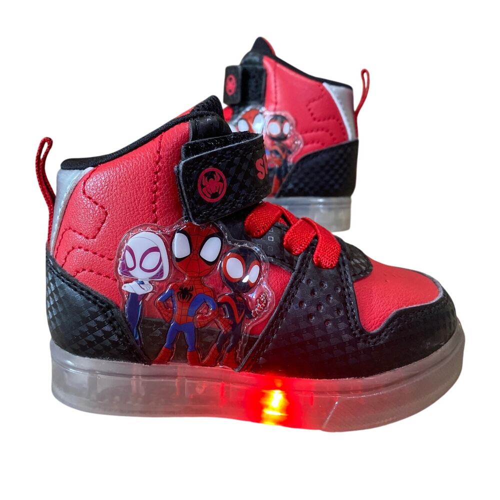 Josmo Marvel Spider-Man Miles Morales Ghost Spider Light Up Shoes Sz 6 Toddler
